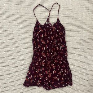 GARAGE - Floral Romper - Burgundy (size XS)